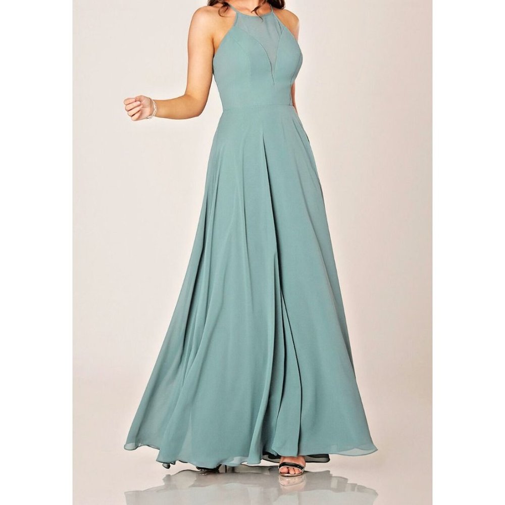 Sorella Vita Modern Bridesmaid Dress 9292 Sheer Paneling Sz. 12 (SAMPLE)